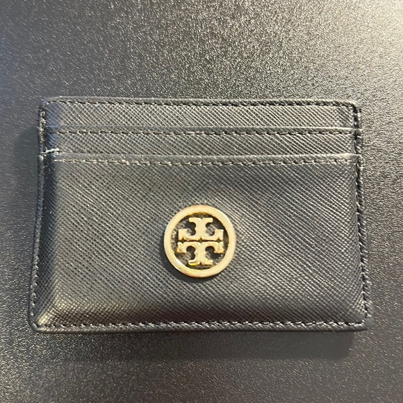 Tory Burch Card Case Wallet - black & gold - Picture 3 of 13